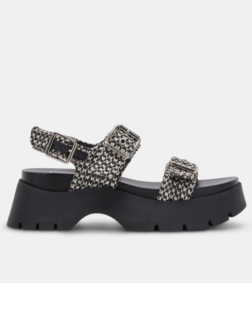 NIB Dolce Vita Palda b&w raffia sandal 8